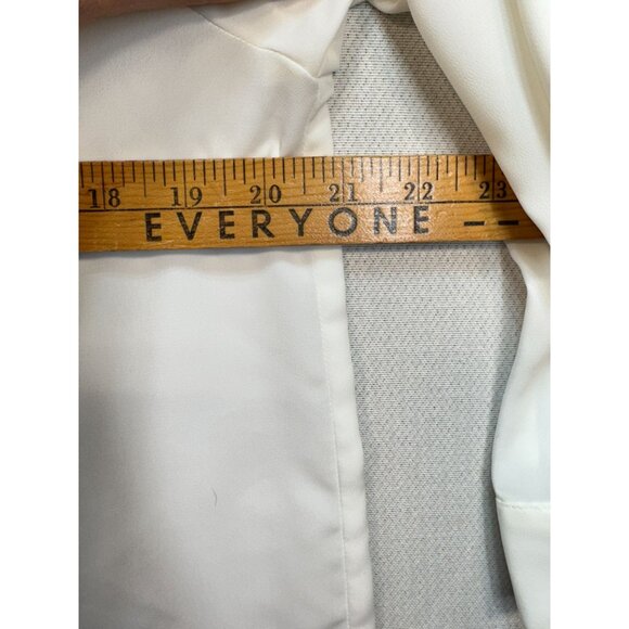 VintageKathy Che Womens Button Up Shirt Size 12P Ivory Embroidered Sheer Dainty - Picture 8 of 10